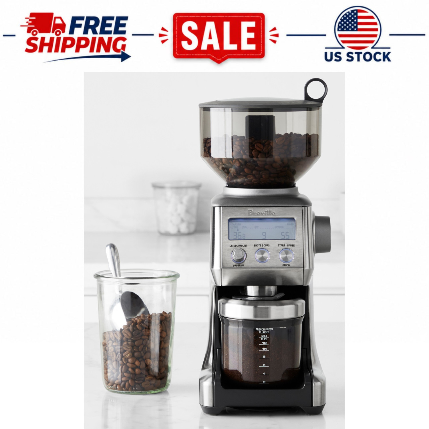 🔥Hot Breville Smart Grinder Pro Conical Burr Grinder, 60 Grind Settings ⚡ 🔥Hot Breville Smart Grinder Pro Conical Burr Grinder, 60 Grind Settings ⚡