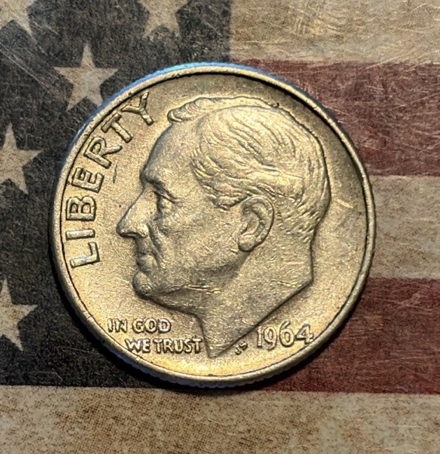 1964 D Roosevelt Dime 90% Silver **Free Shipping**