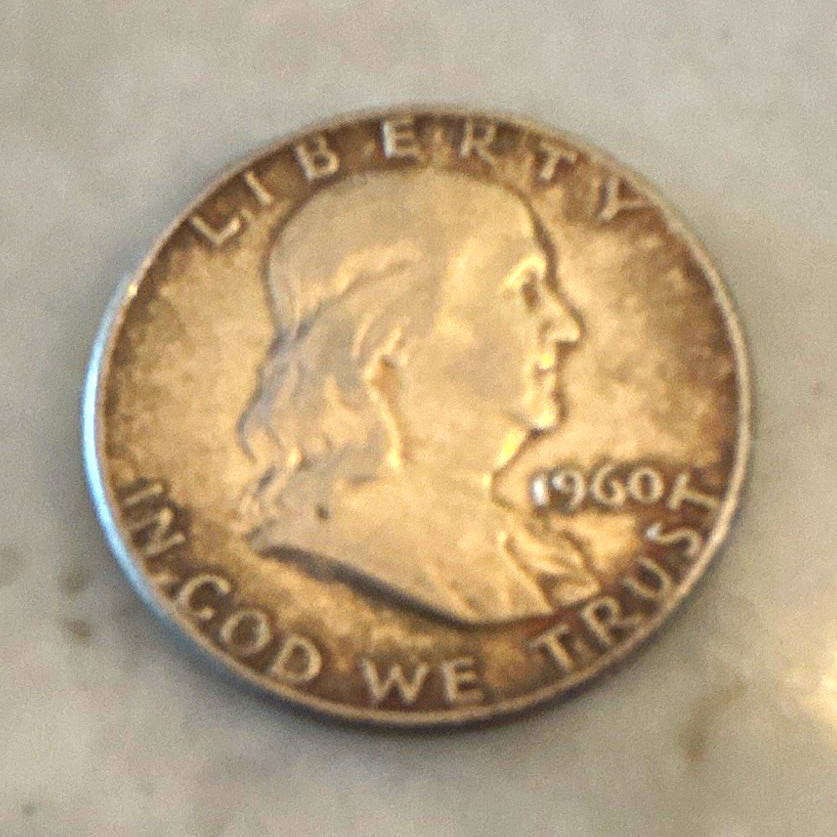 1960 Franklin Half Dollar 50C Philadelphia Business Strike 90% Silver KM#199