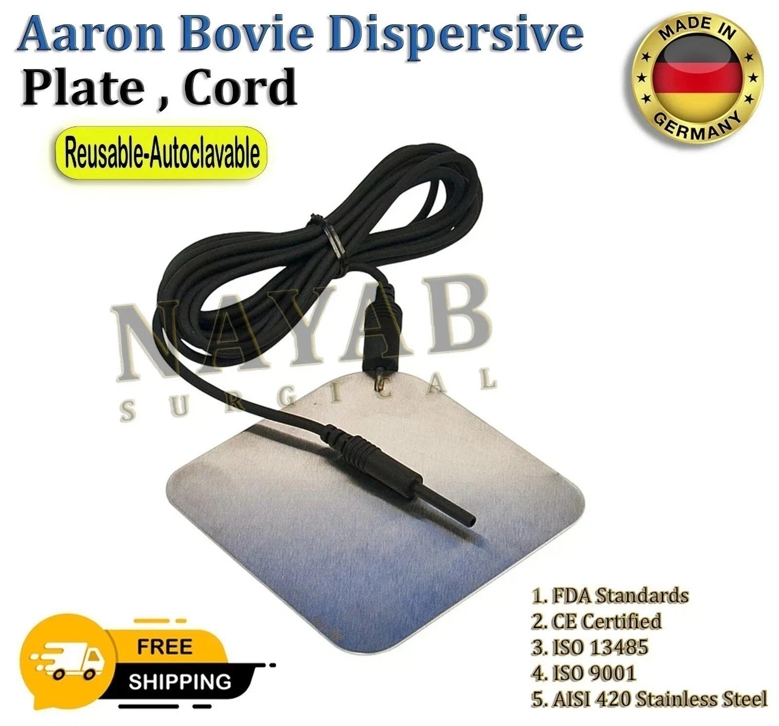 Bovie A802EU Reusable Dispersive Electrodes for A900 & A800EU CE Bovie A802EU Reusable Dispersive Electrodes for A900 & A800EU CE