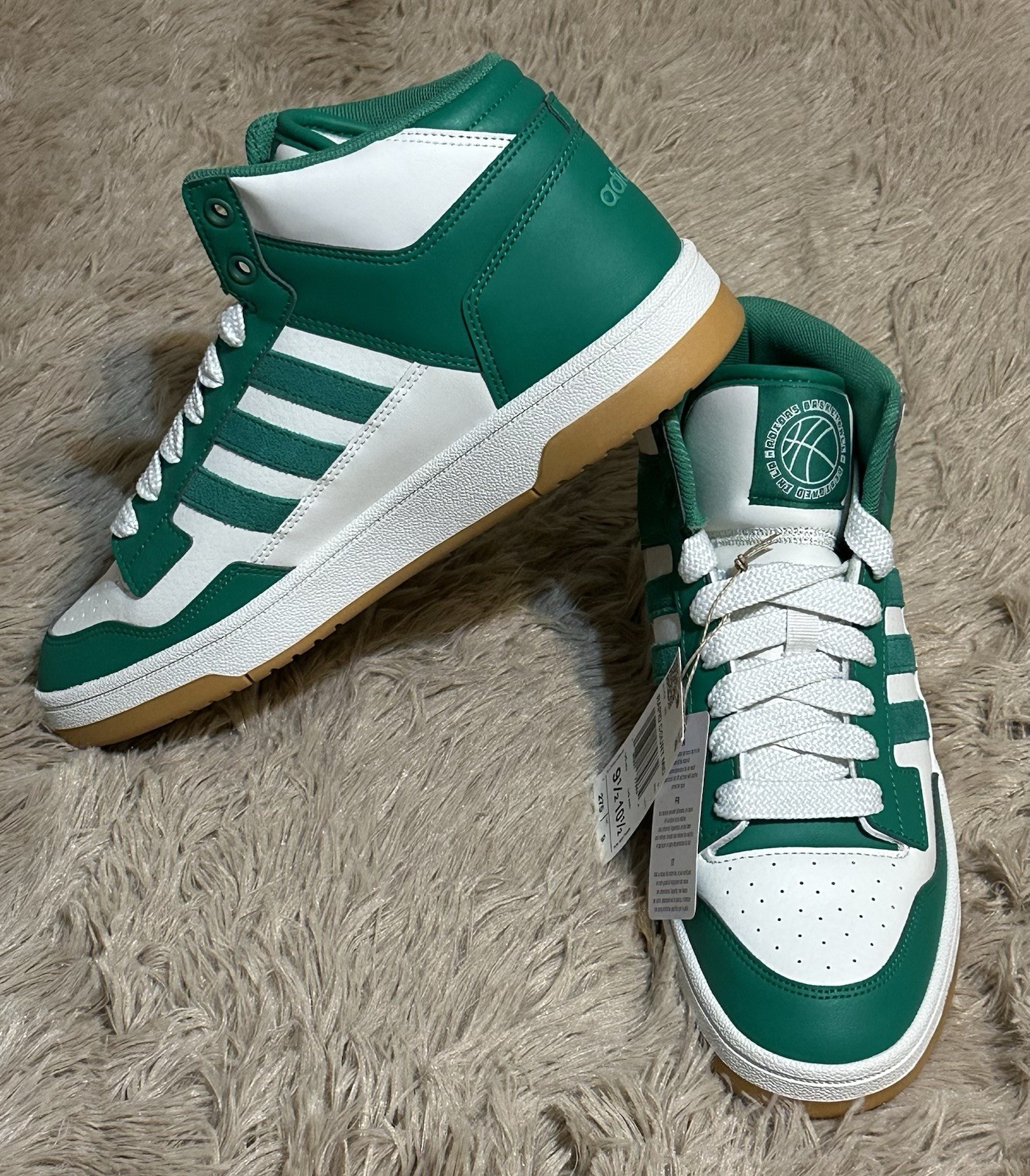Adidas Rapid Court Mid Mens Size 9.5 Green White Gum JS2218 Sneakers