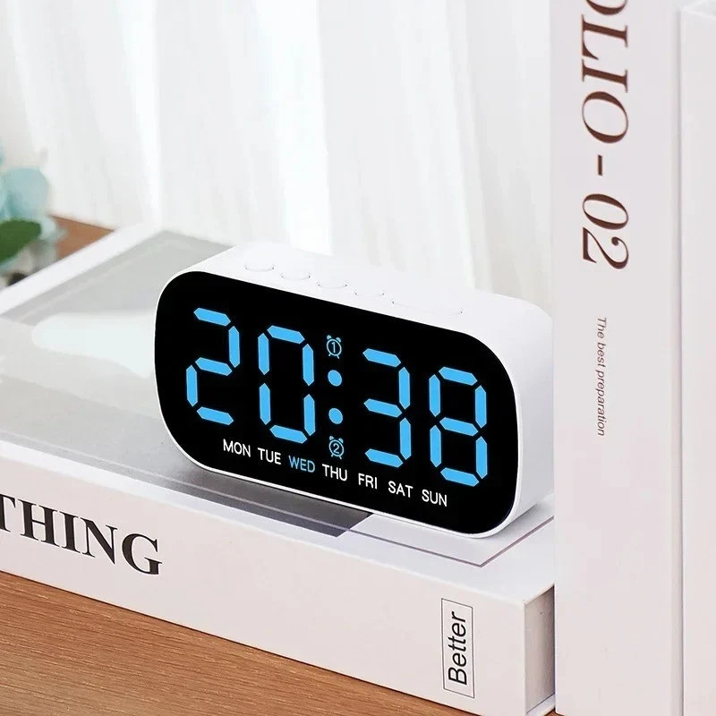 LED Large Display Electric Digital Alarm Clock With Battery Backup And Snooze