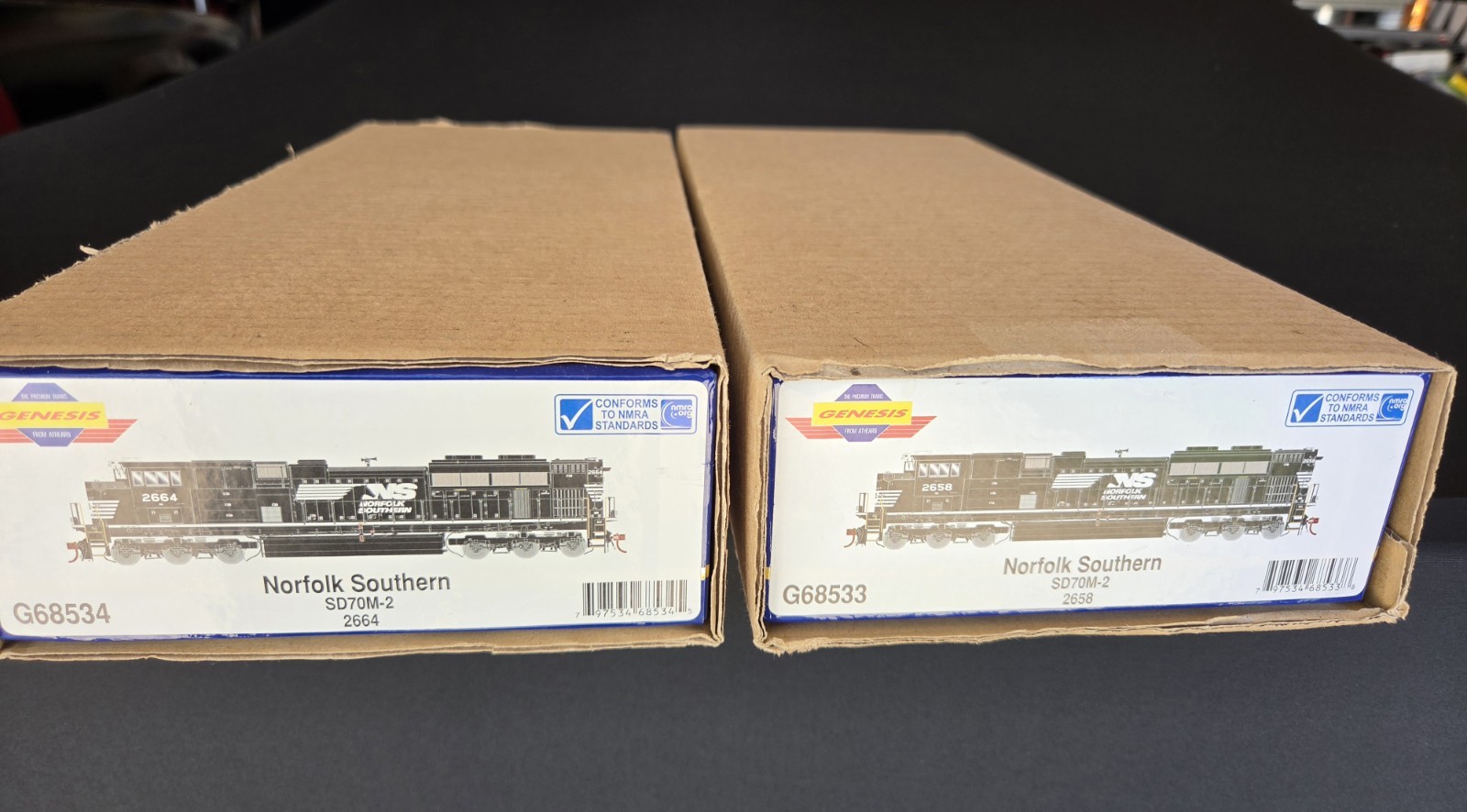 Pair Of Athearn Genesis HO EMD SD70M-2 Norfolk Southern #2664 & #2658 New