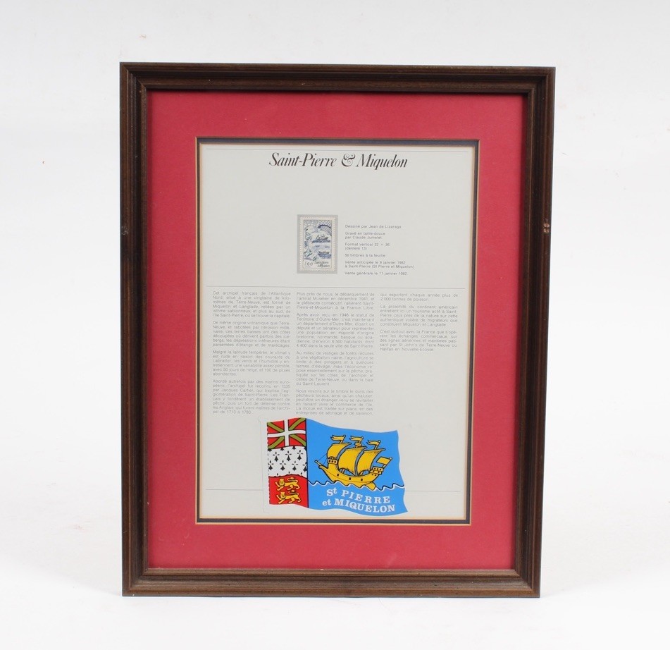 FRANCE 1982 - SAINT PIERRE ET MIQUELON - ￼COMMEMORATIVE STAMP SHEET FRAME FRENCH