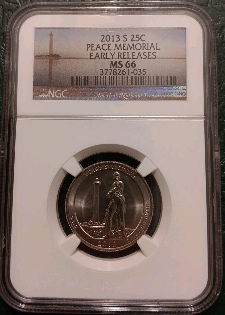 2013 S NGC MS66 Early Releases ATB Perry\'s Peace Memorial Quarter