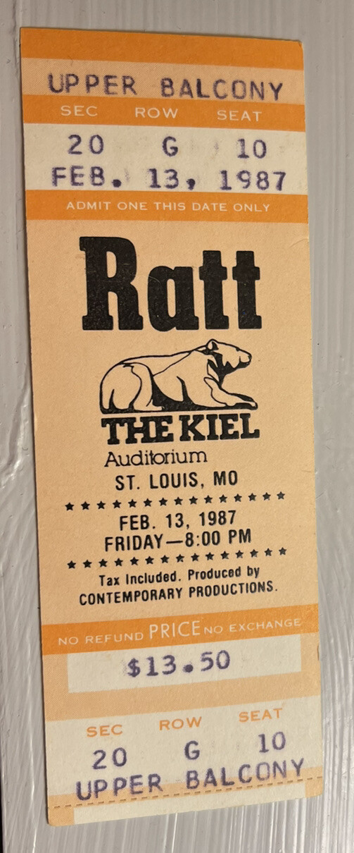 RATT POISON JOAN JETT RARE UNUSED CONCERT TICKET ST. LOUIS, MO 02/13/1987 RATT POISON JOAN JETT RARE UNUSED CONCERT TICKET ST. LOUIS, MO 02/13/1987