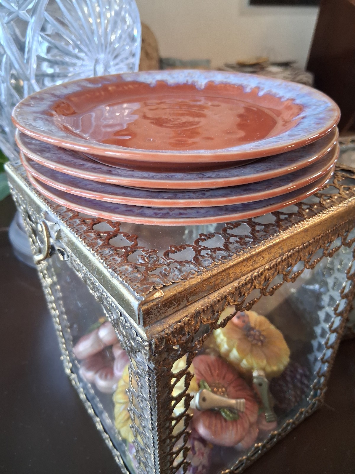 ANTHROPOLOGIE OLD HAVANA Set of 4 BREAD PLATES CANAPE PLATES TAPAS PLATE SALE $$