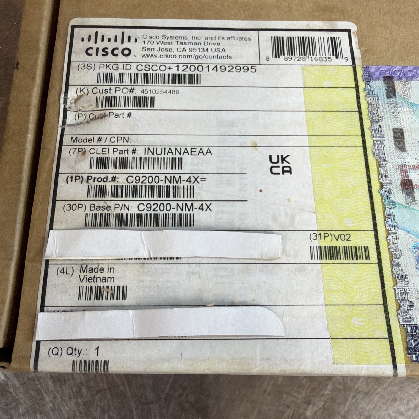Cisco C9200-NM-4X Catalyst 9200 Series Network Module - expansion module(Sealed)