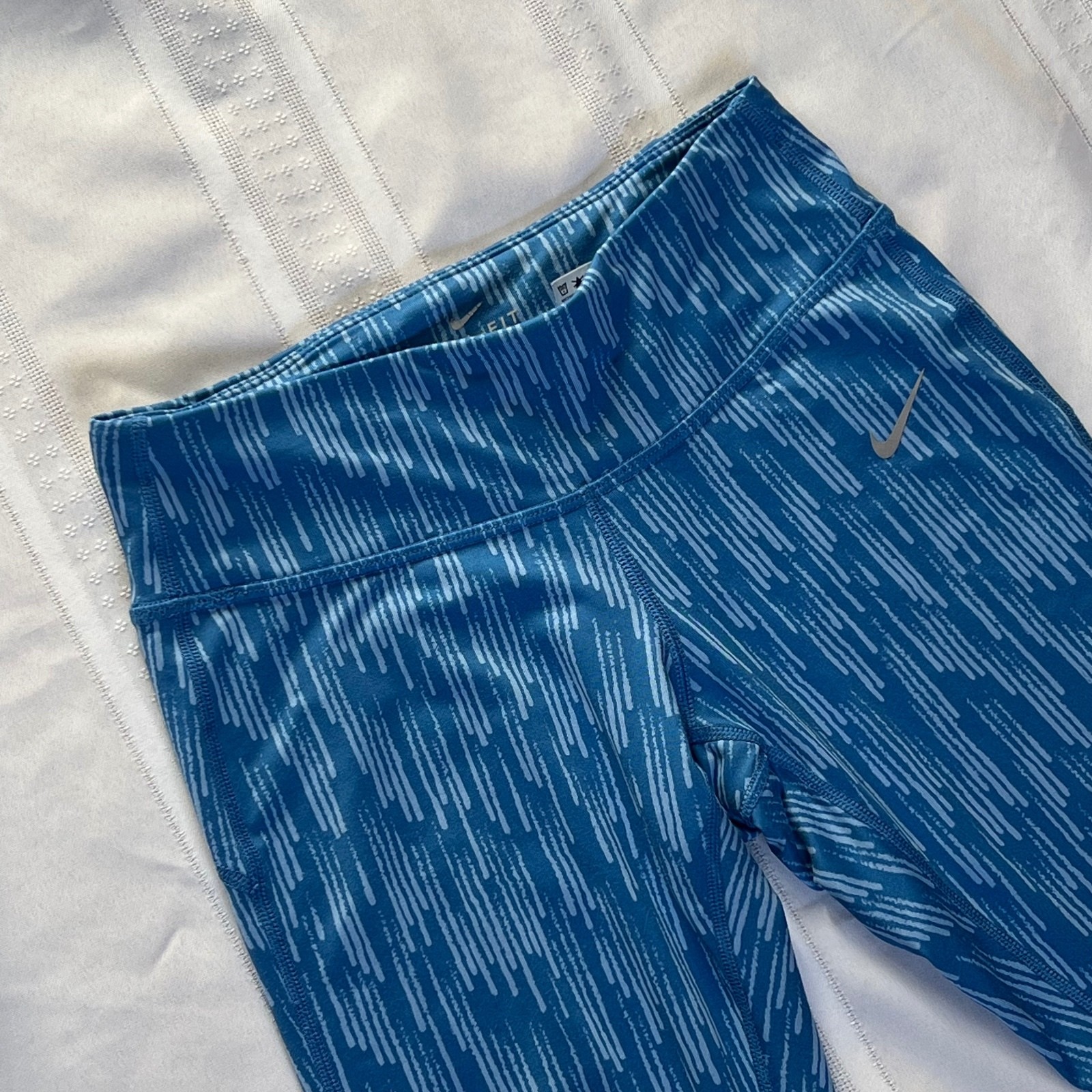 Nike Epic Lux Power Printed Crop Running Leggings Industrial Blue XS 835425-443