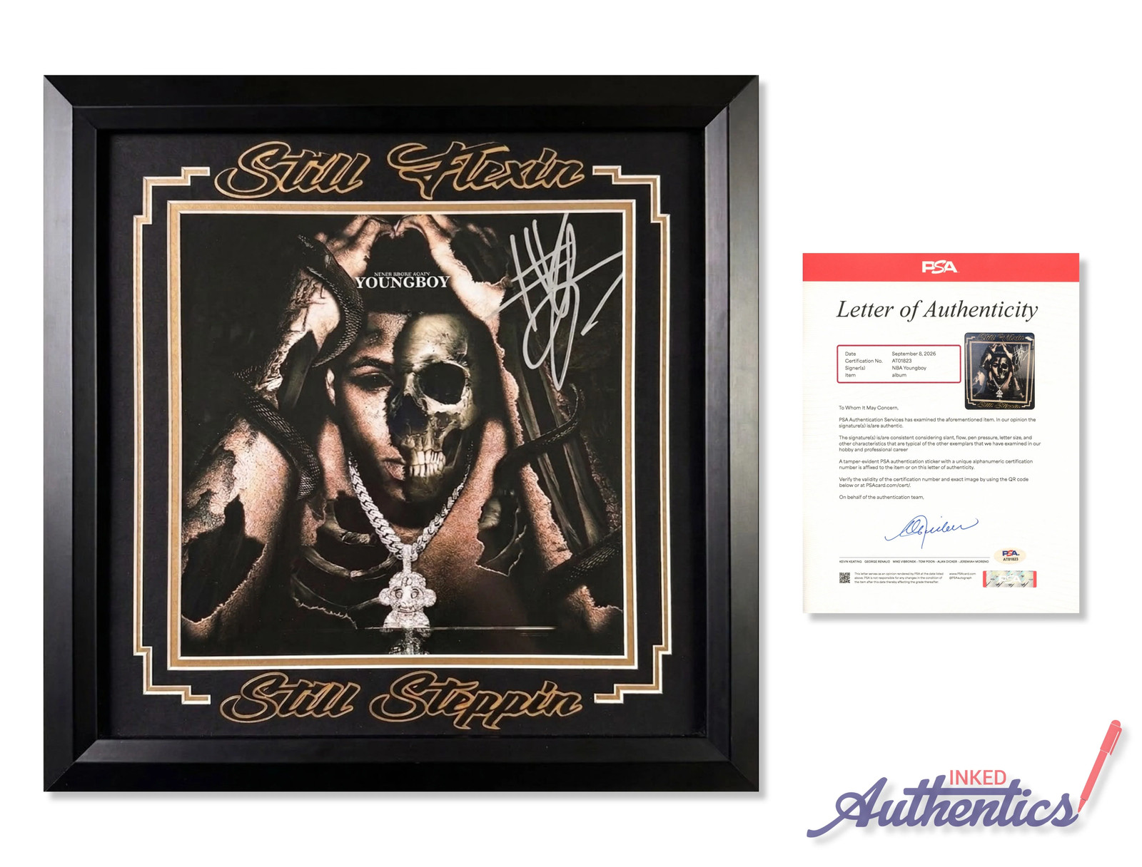 NBA Youngboy Signed Autographed 12x12 Photo “Still Flexin, Still Steppin” PSA/DN