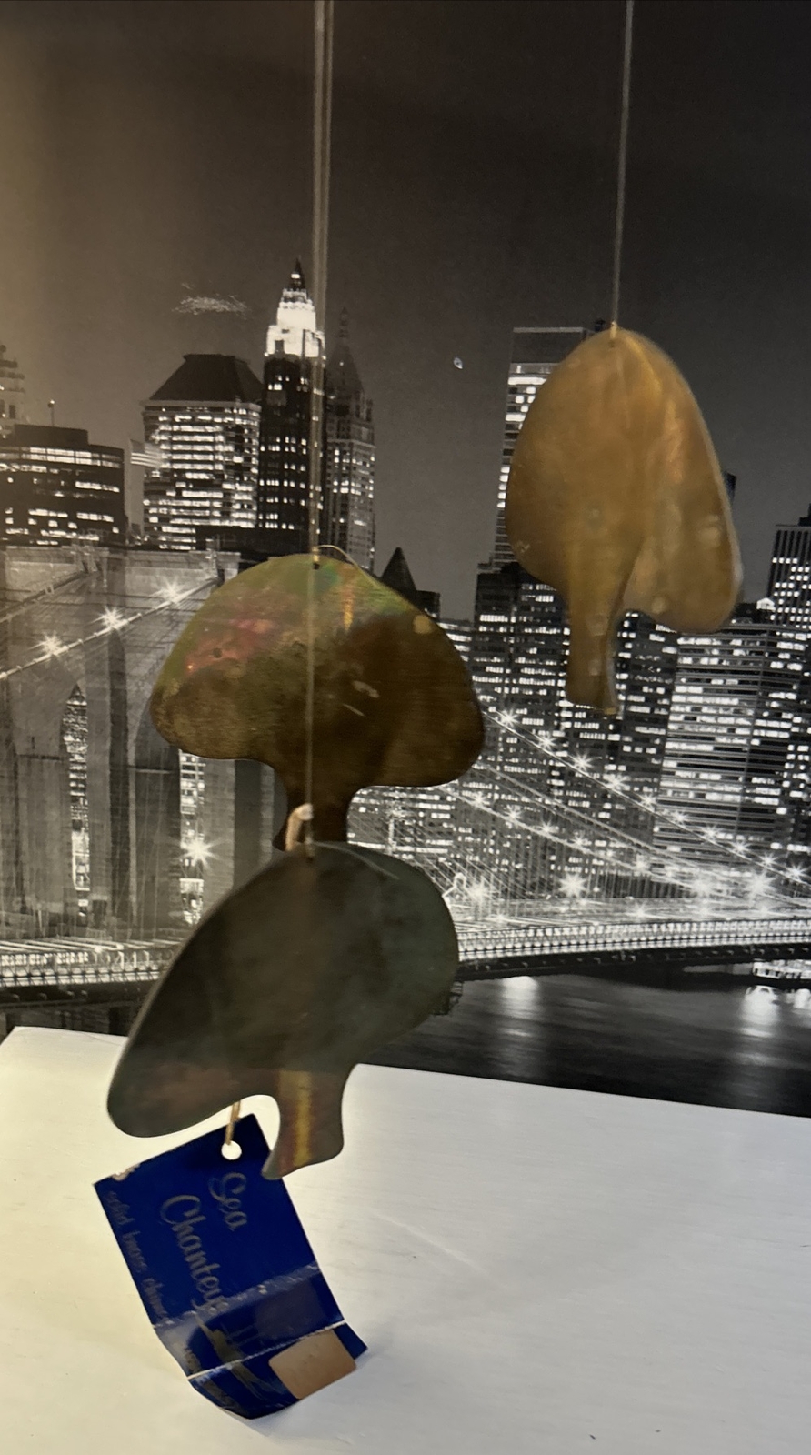 Vintage Brass Mushroom Wind Chimes Rare 1970s NEW Sea Chanteys Gloucester MA USA Vintage Brass Mushroom Wind Chimes Rare 1970s NEW Sea Chanteys Gloucester MA USA