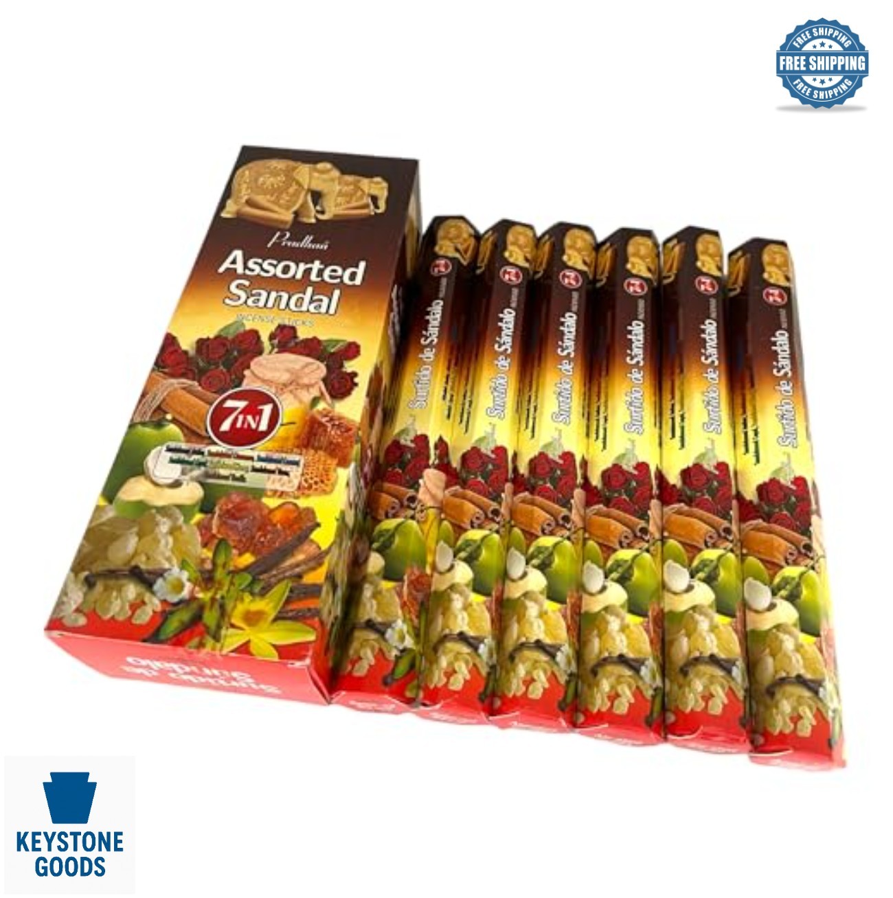 Incense Sticks Sandalwood 126 Count 7 Scents Sampler Assorted Variety Pack Home