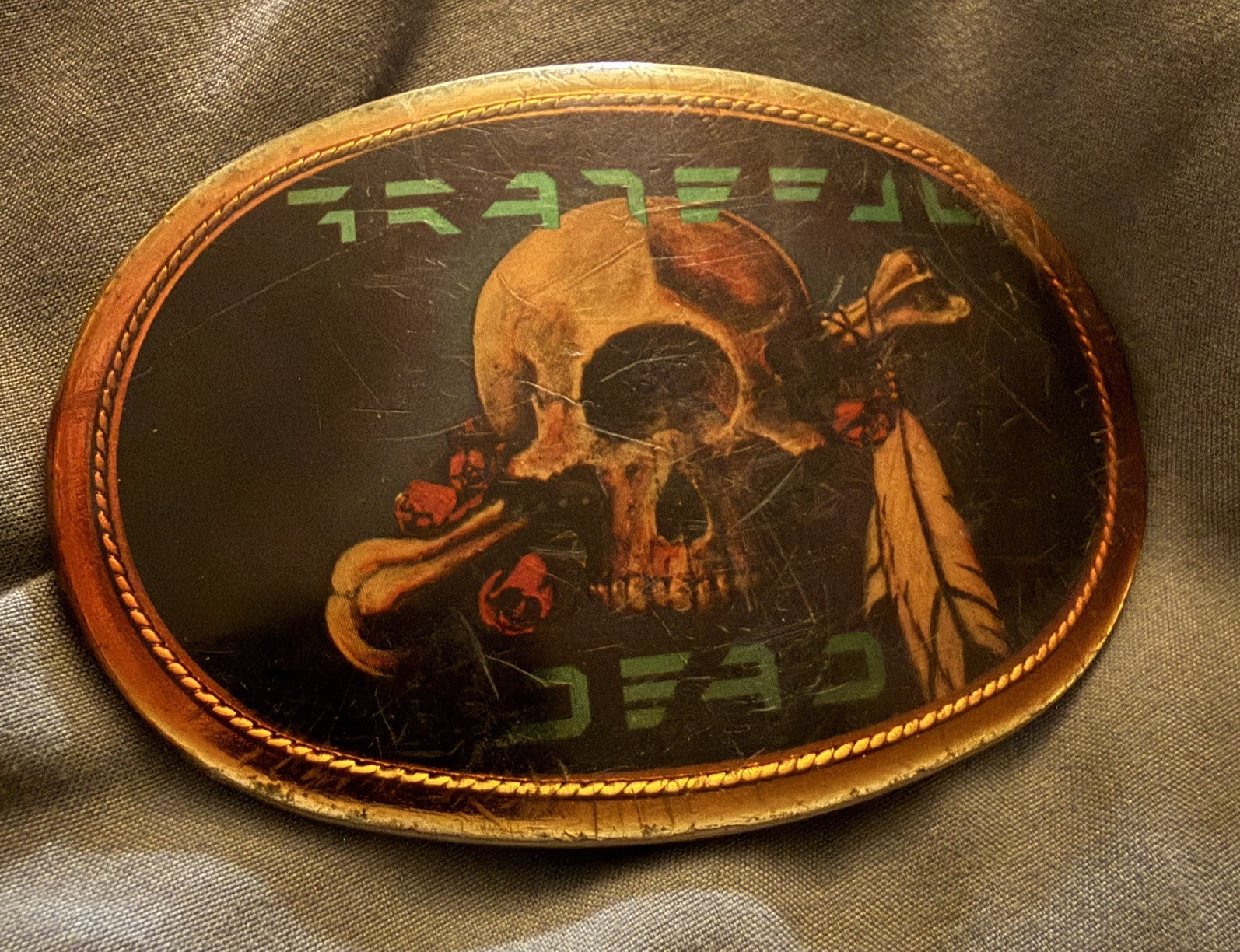 Vintage 1977 Grateful Dead Cyclops Belt Buckle Pacifica Mouse Kelley 
