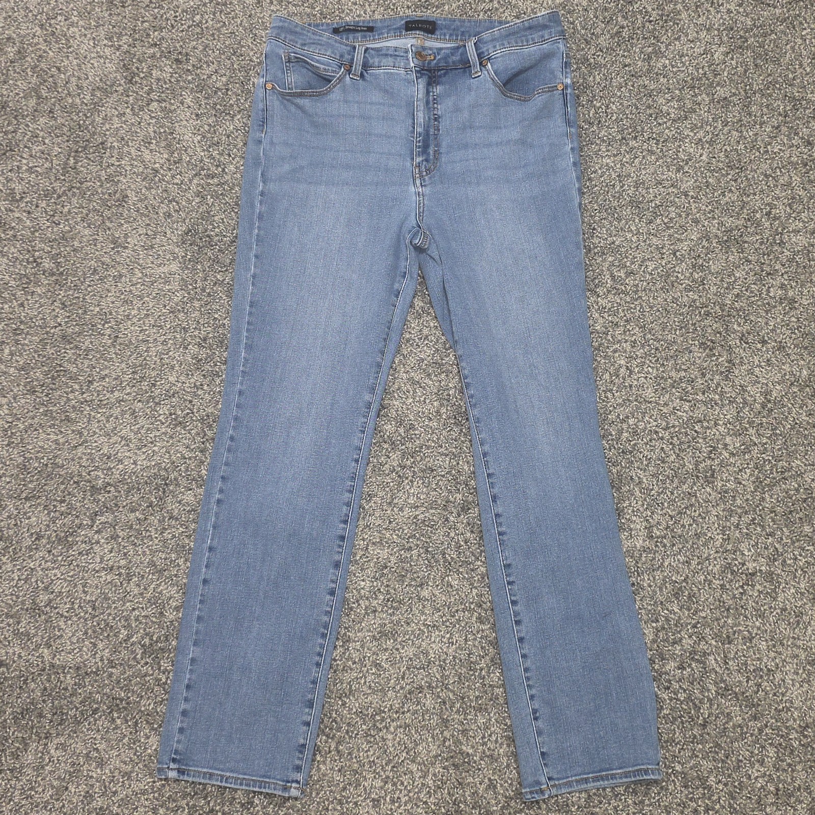 Talbots Jeans Women\'s Size 12P Blue Straight Leg Jean Solid
