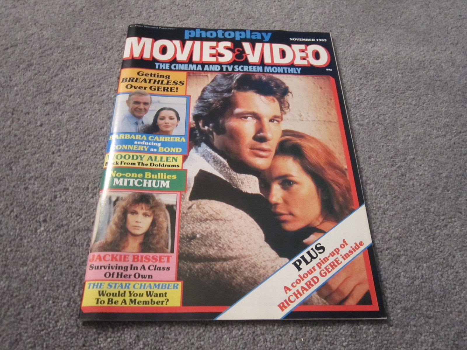 Photoplay magazine,November 1983,Richard Gere ,Valerie Kaprisky in Breathless Photoplay magazine,November 1983,Richard Gere ,Valerie Kaprisky in Breathless