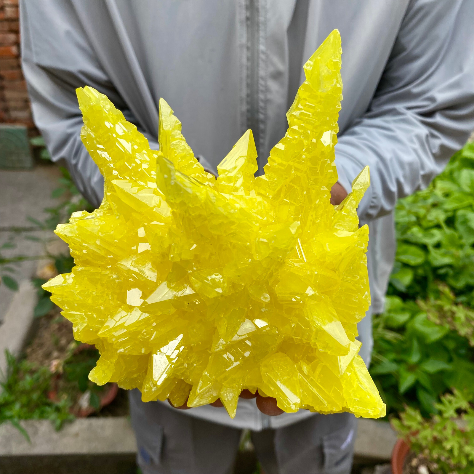 1.64LB Rare Natural yellow sulfur crystal quartz crystal mineral specimen
