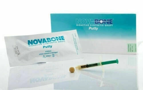 Novabone Dental Putty Syringe Form Unique Premixed Moldable Bone Graft 0.5cc Novabone Dental Putty Syringe Form Unique Premixed Moldable Bone Graft 0.5cc