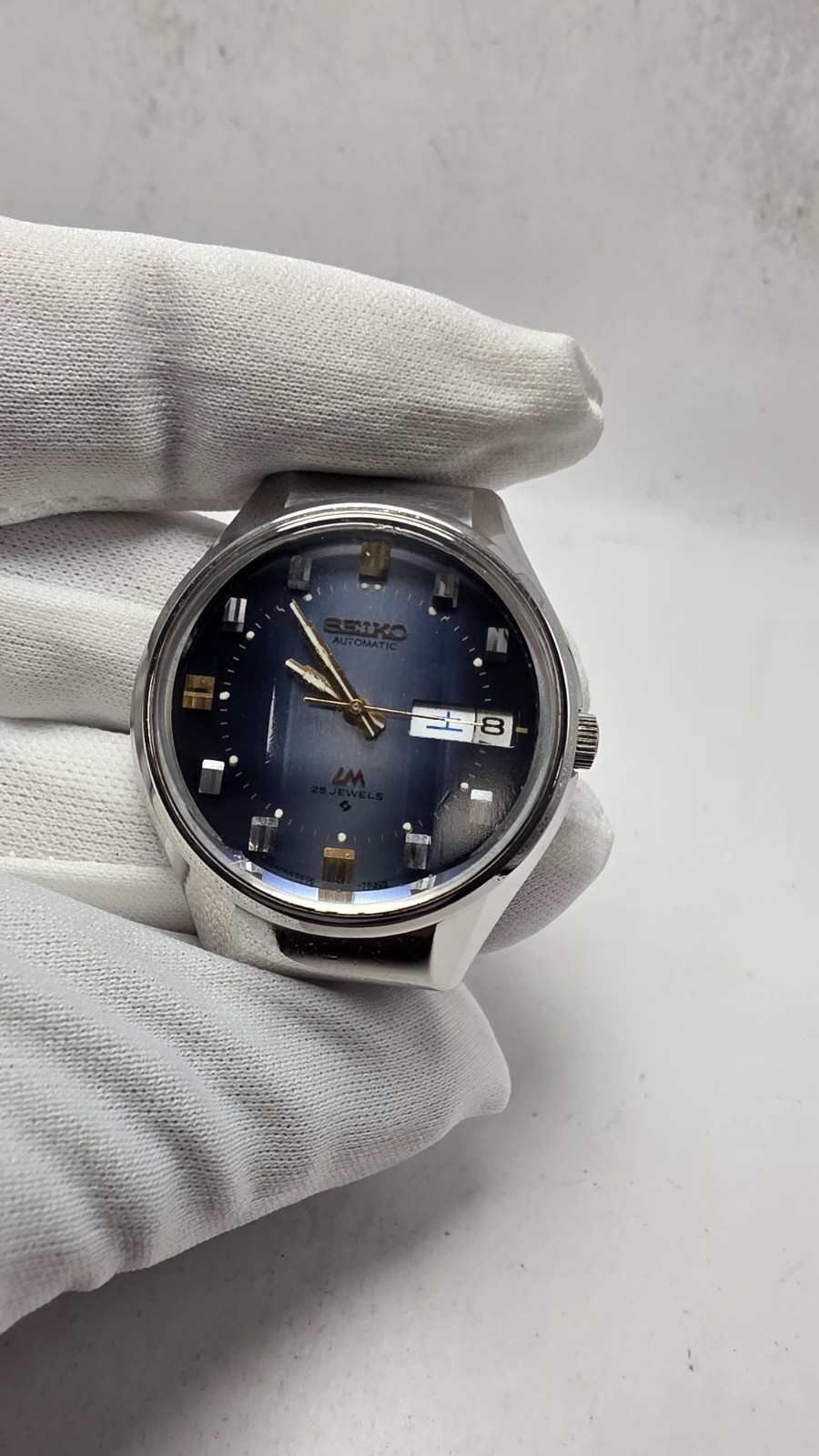 Seiko Lordmatic 5606-7290 Automatic Serviced Quickset Works Multi Faceted Crysta