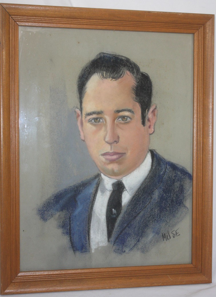 Vintage Original Pastel Portrait Gentleman In A Suit Wood Frame~22”x 16” Vintage Original Pastel Portrait Gentleman In A Suit Wood Frame~22”x 16”