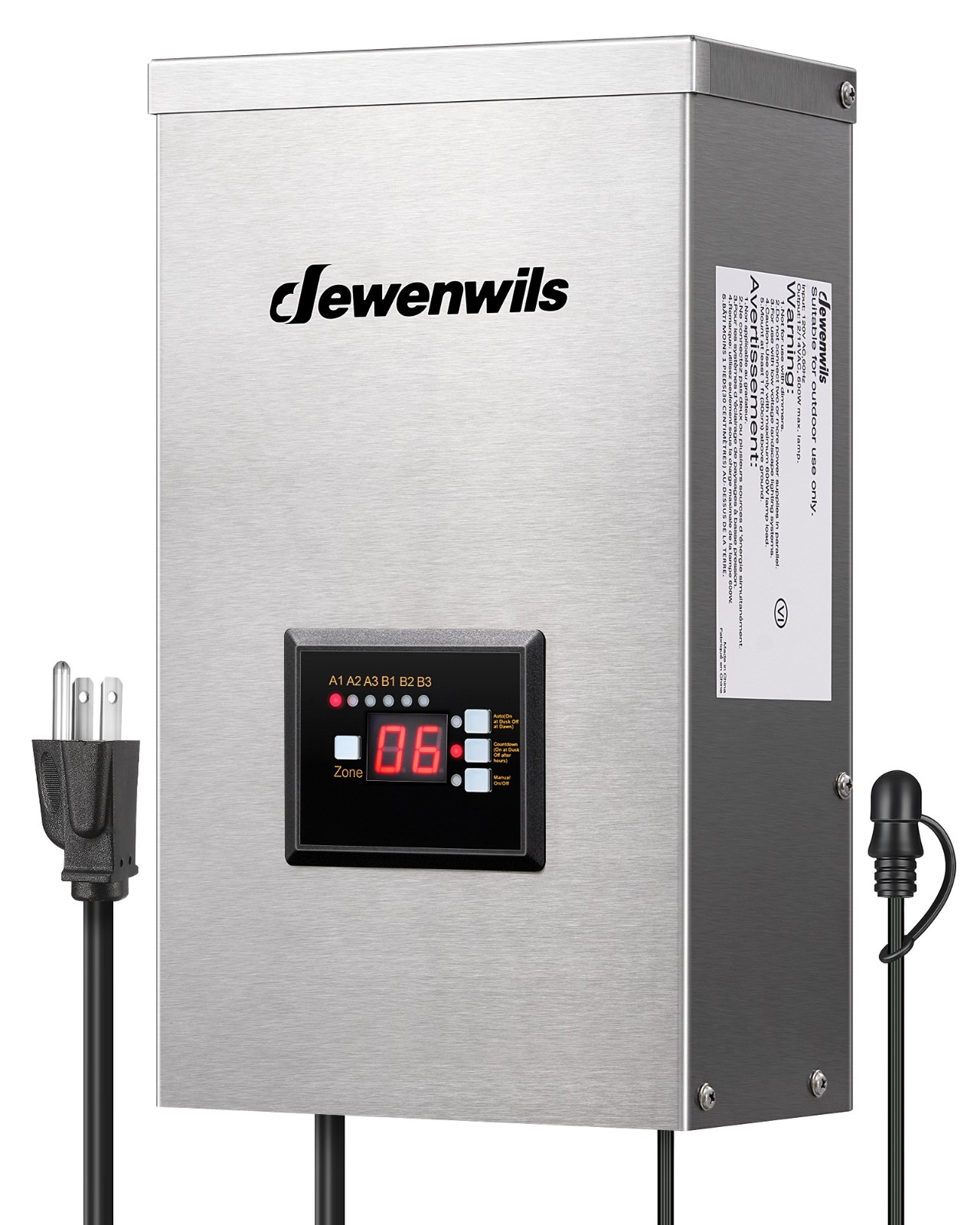 DEWENWILS 600W Low Voltage Landscape Transformer,Durable 304 Stainless Steel DEWENWILS 600W Low Voltage Landscape Transformer,Durable 304 Stainless Steel