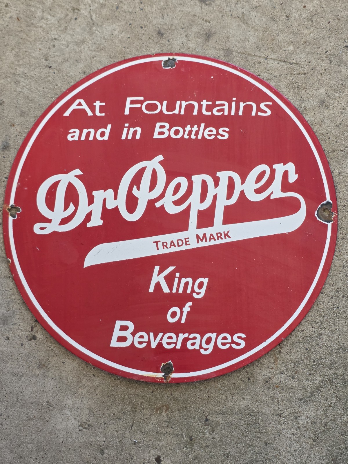 VINTAGE DR.PEPPER PORCELAIN SIGN GAS,OIL STATION PUMP PLATE COCA COLA 12\
