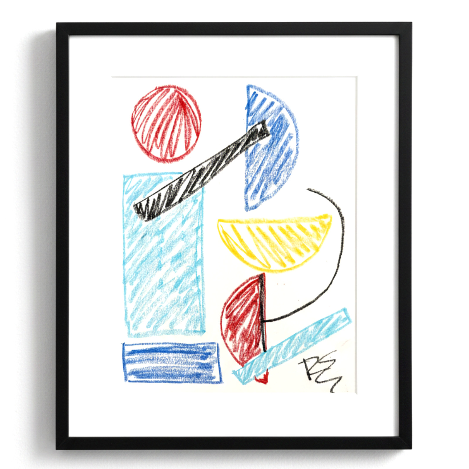 EMBRY Original Bold Abstract Oil Pastels Art \