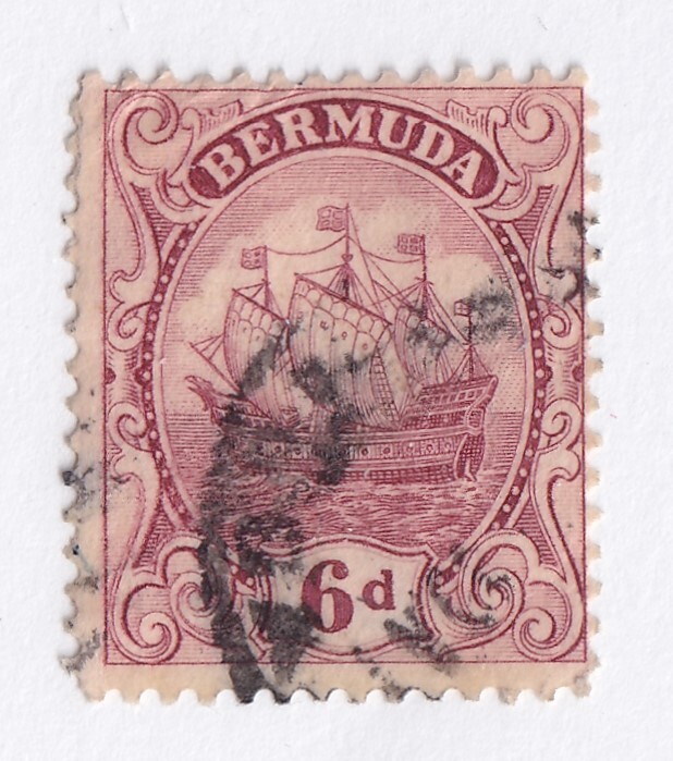 MATT\'S STAMPS SCOTT BERMUDA #47 CARAVEL 6-PENCE ISSUE OF 1924, USED
