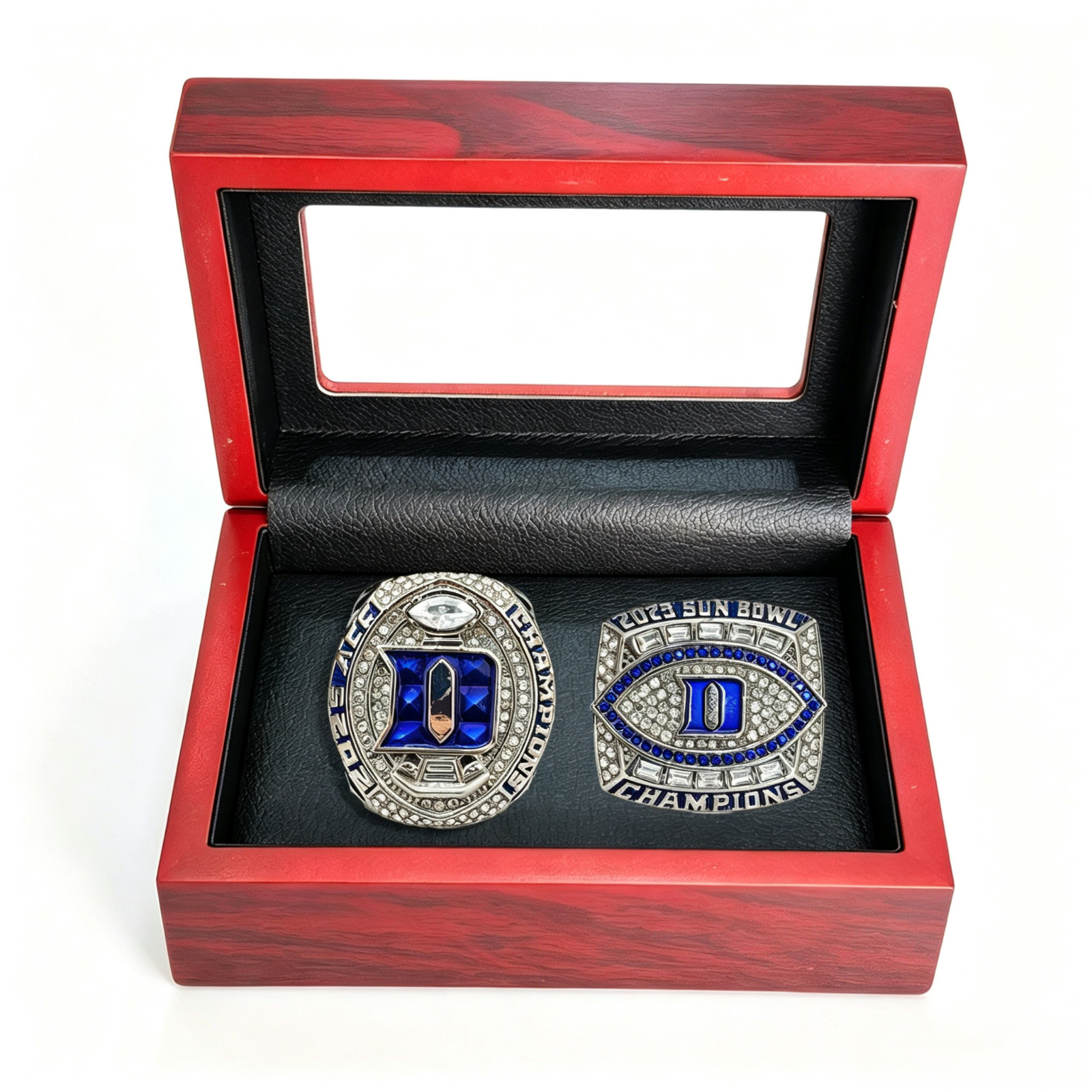 2025 Duke Blue Devils and Sun Bowl National Championship Rings Set W Box 2025 Duke Blue Devils and Sun Bowl National Championship Rings Set W Box