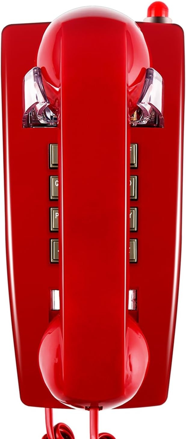 Traditional Red Wall Phones for Landline Mechanical 8.7 x 4.3 x.4.0, Traditional Red Wall Phones for Landline Mechanical 8.7 x 4.3 x.4.0,