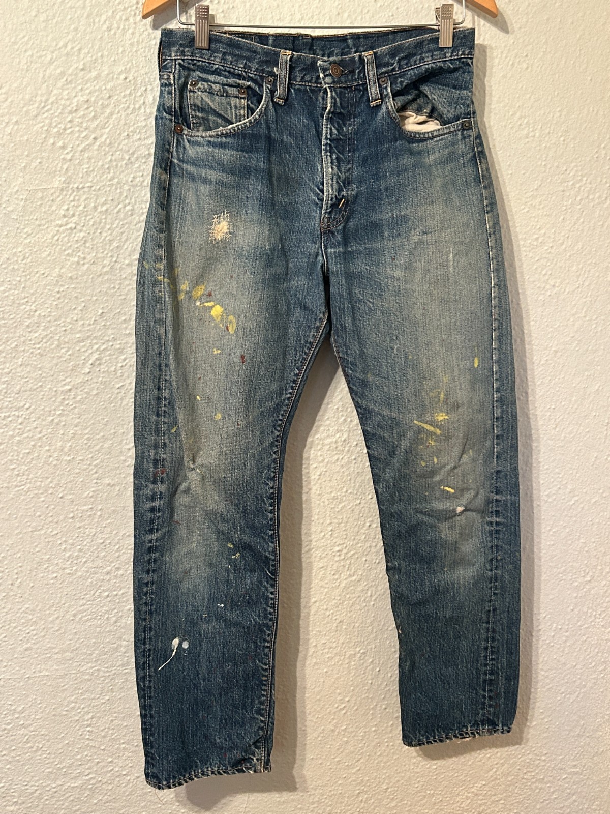 Distressed Vtg 60s Levi\'s Sz 30x29 Talon 42 Zip Denim Blue Jeans USA 66 Single Distressed Vtg 60s Levi\'s Sz 30x29 Talon 42 Zip Denim Blue Jeans USA 66 Single