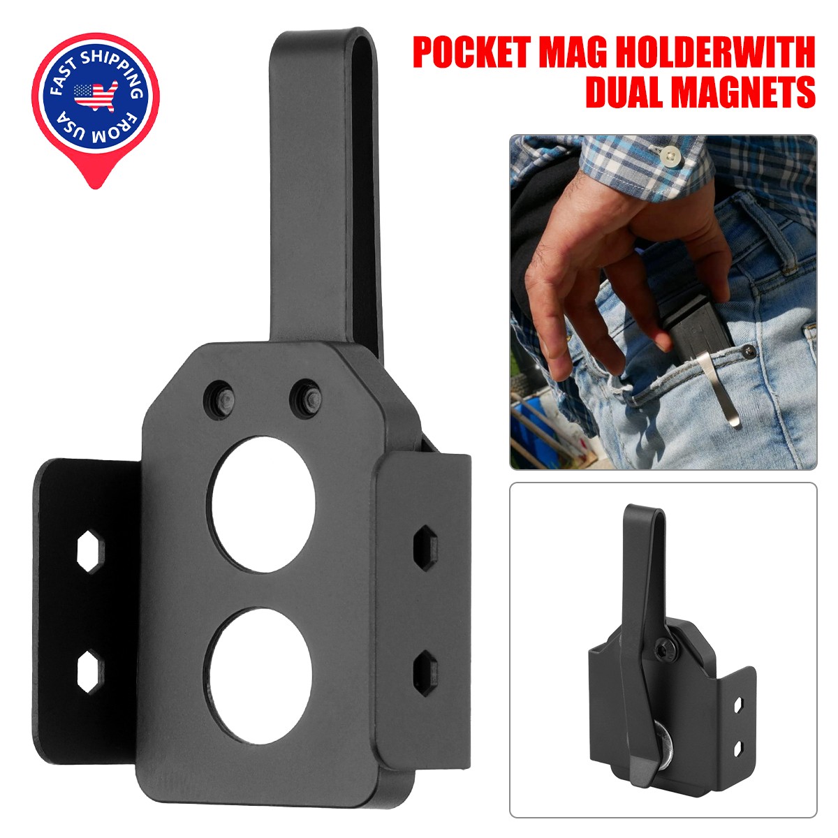 New 1/2Pcs Magnetic Pocket Magazine Holder 9mm .40 Mag Clip, Compare to NeoMag