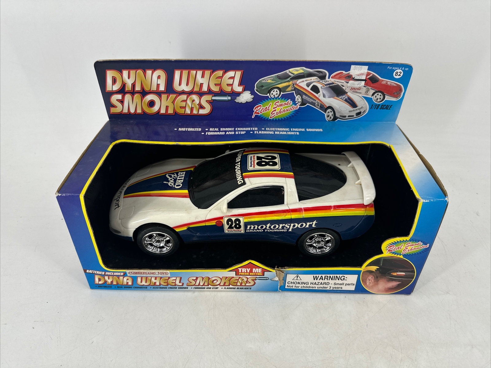 RARE Vintage Dyna Wheel Smokers 1/18 Scale Toy Car by Cumberland Toys NOS