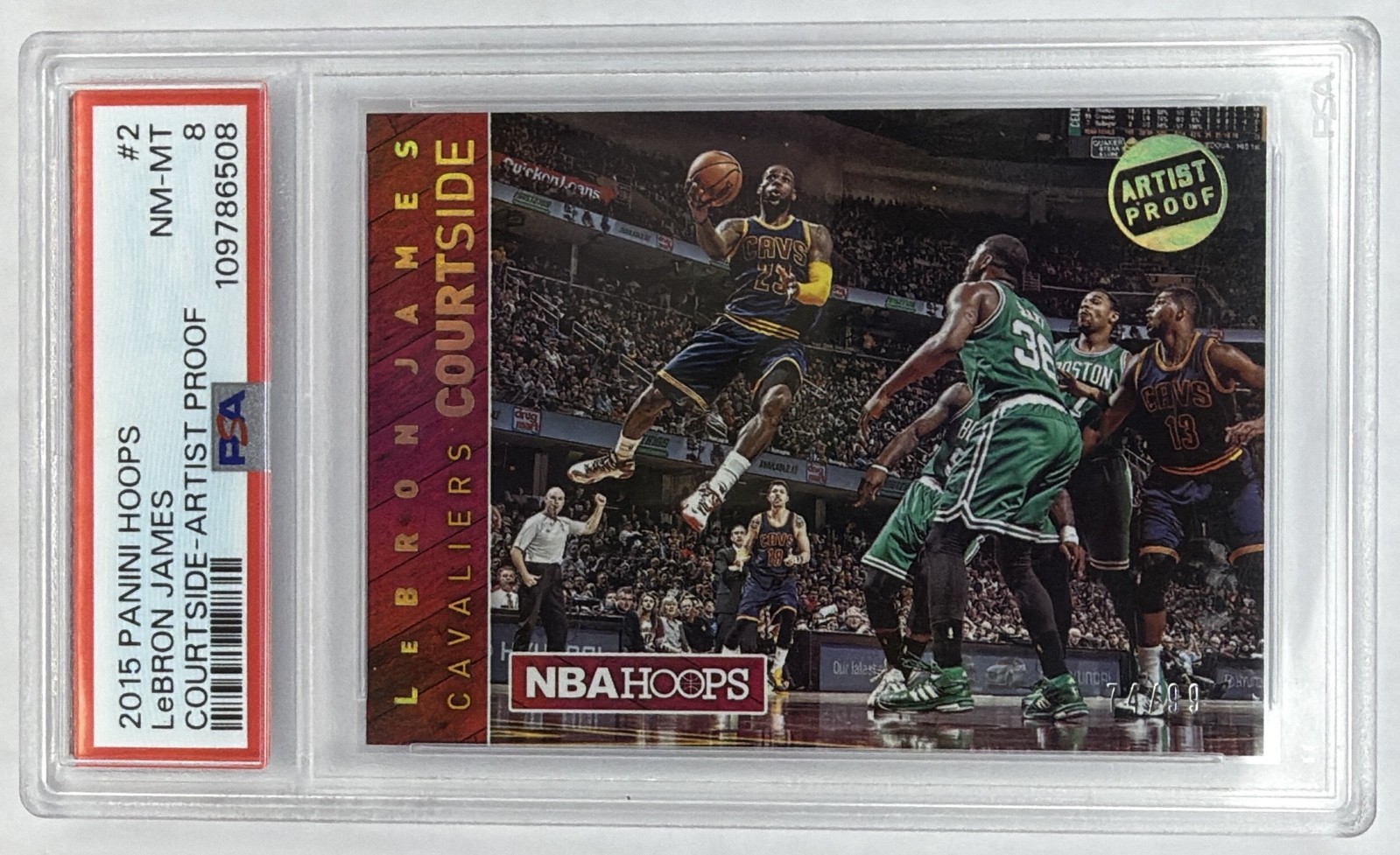 2015-16 Panini NBA Hoops - Courtside LeBron James #2 Holo Artist Proof /99