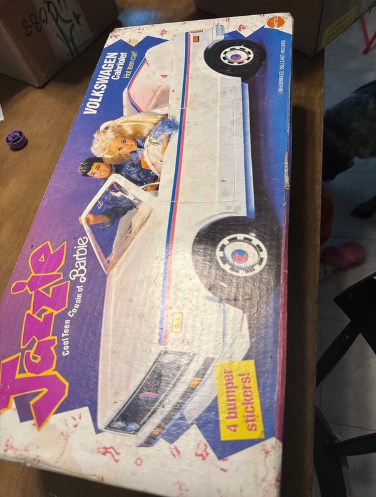 RARE Barbie Vintage 1988 Jazzie's White Volkswagen Cabriolet Convertible #3804 RARE Barbie Vintage 1988 Jazzie's White Volkswagen Cabriolet Convertible #3804