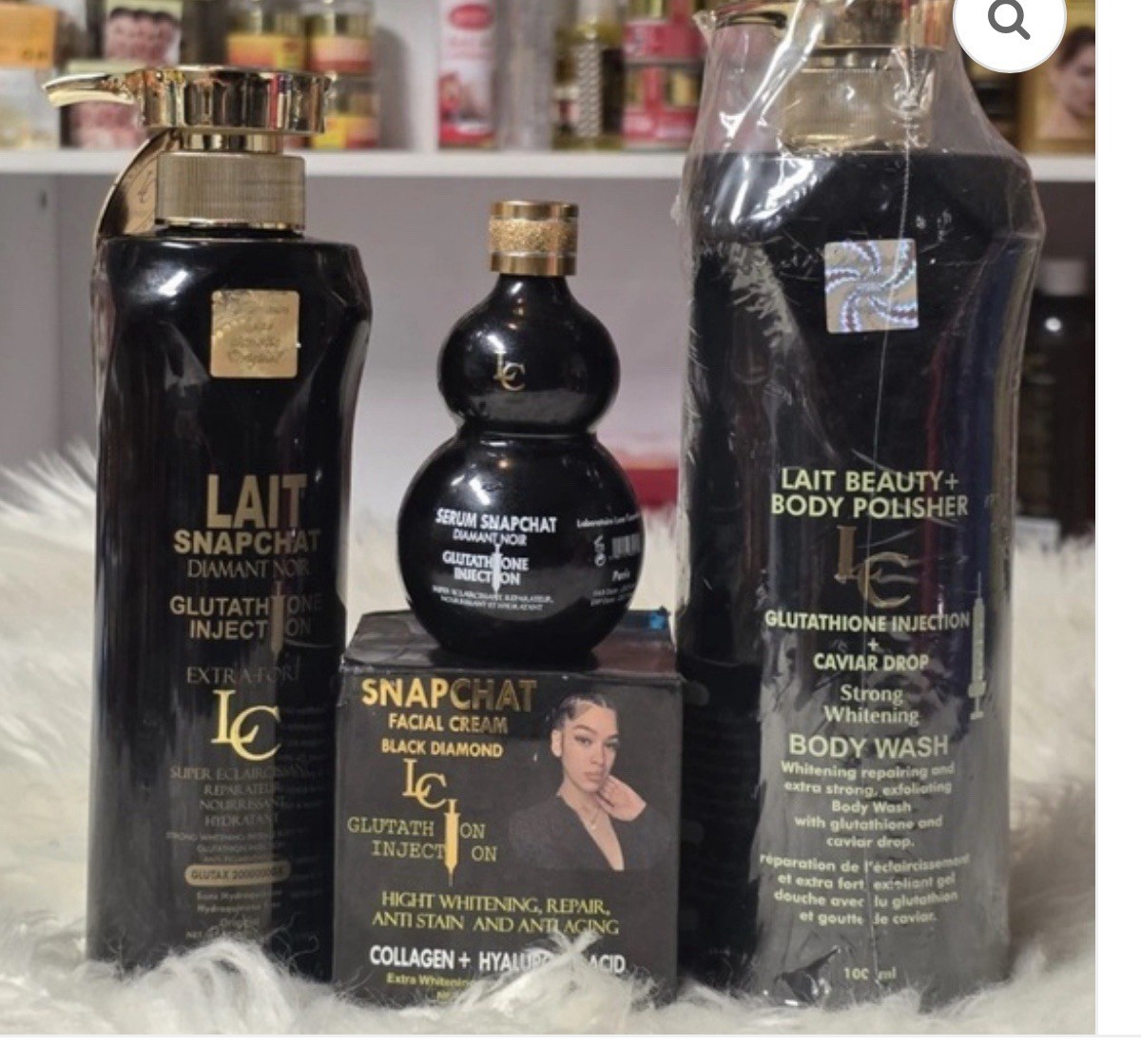 Lait Snapchat Black Diamond Set. Lotion, Serum. Shower gel & Face Cream.4pcs Lait Snapchat Black Diamond Set. Lotion, Serum. Shower gel & Face Cream.4pcs