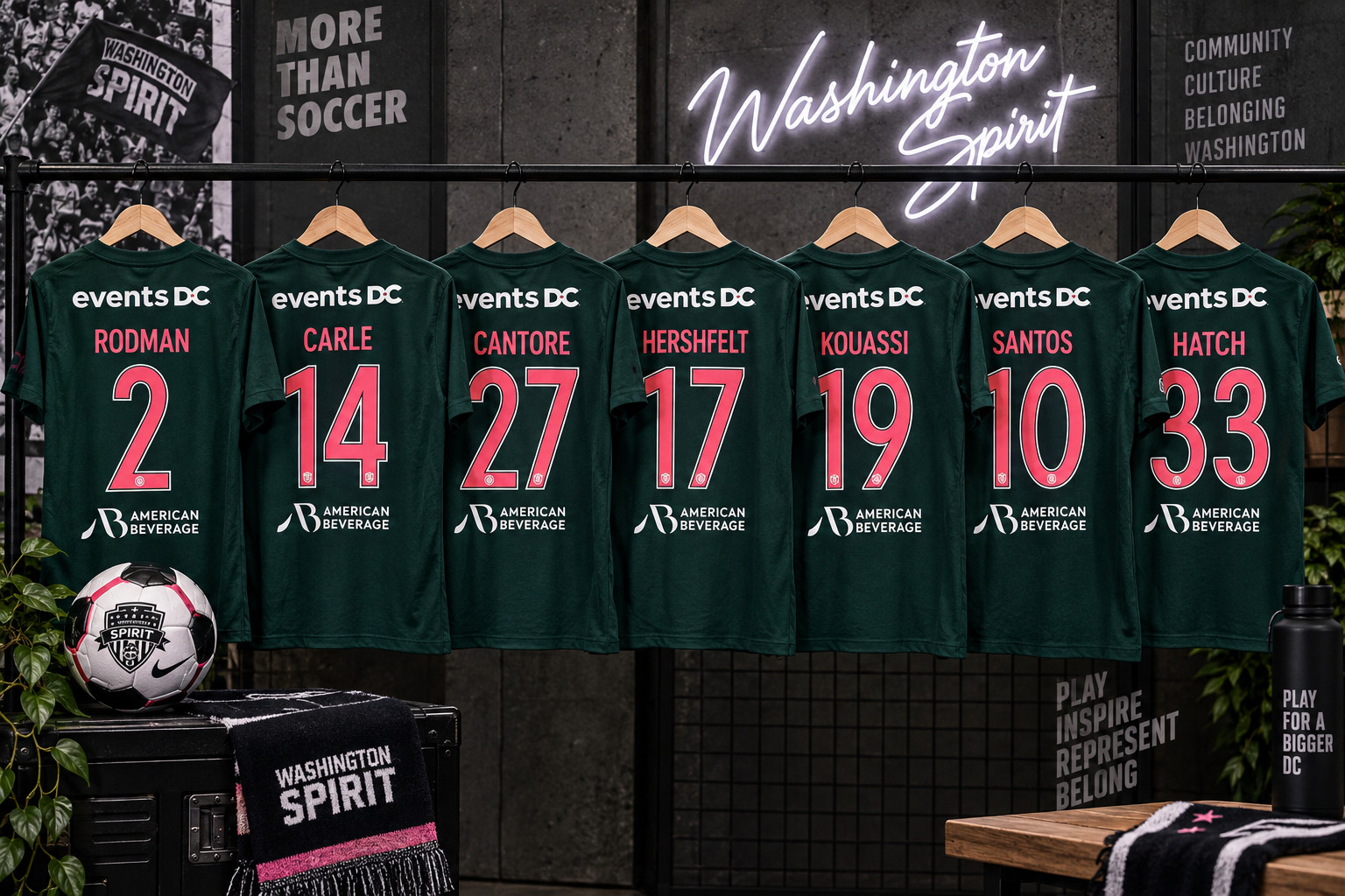 Washington Spirit Shirt - Cherry Blossom Green (Various Players) Washington Spirit Shirt - Cherry Blossom Green (Various Players)