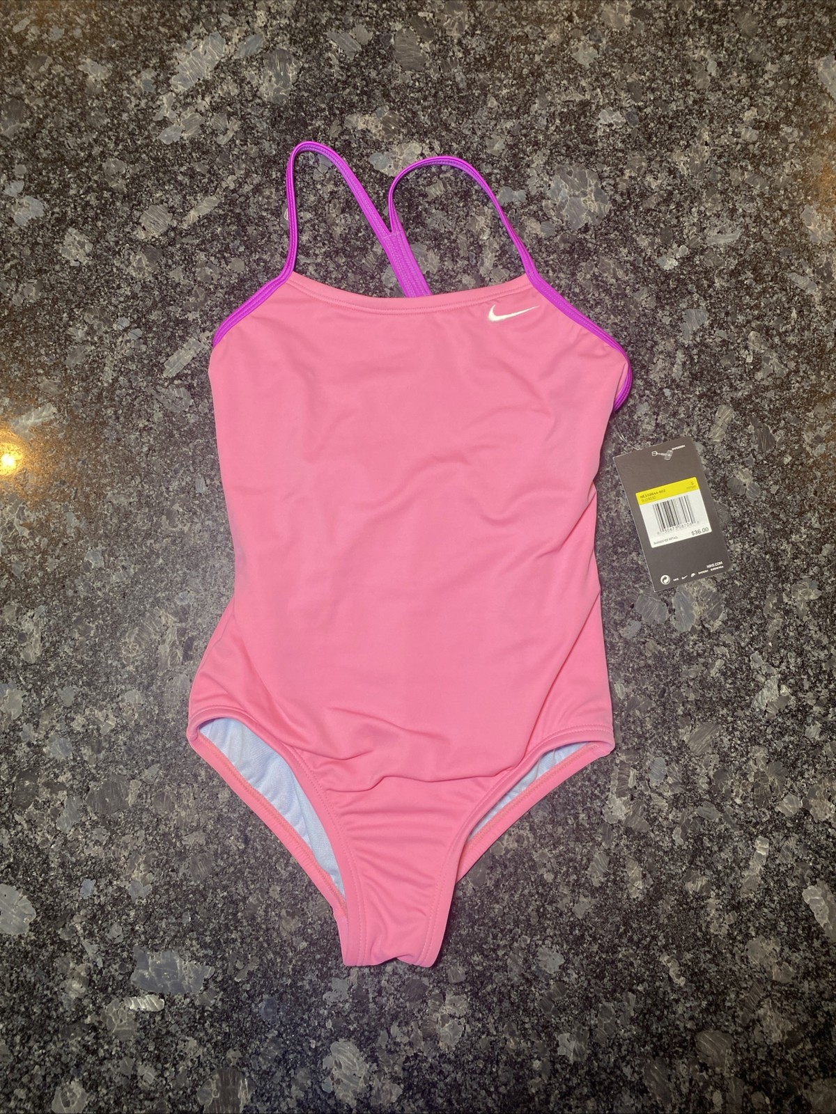 Nike Youth Girls Pink One Piece Swimsuit NEW NWT 8-10 Years
