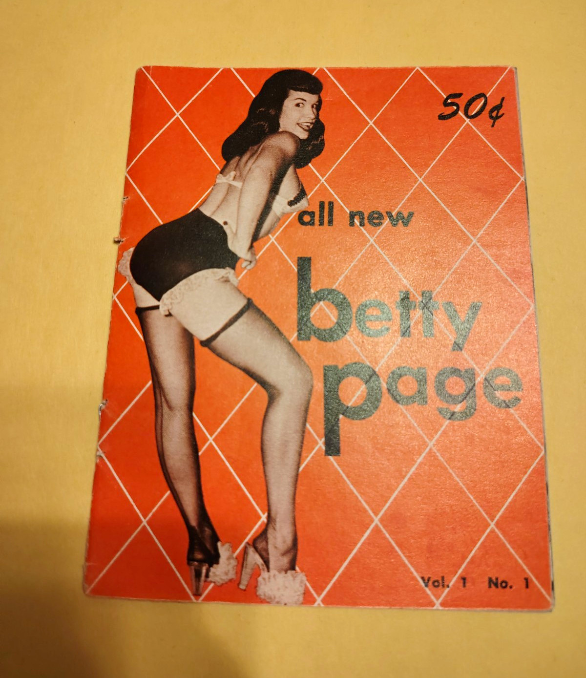Original All New Bettie Page 1950s Magazine Pinup Original All New Bettie Page 1950s Magazine Pinup