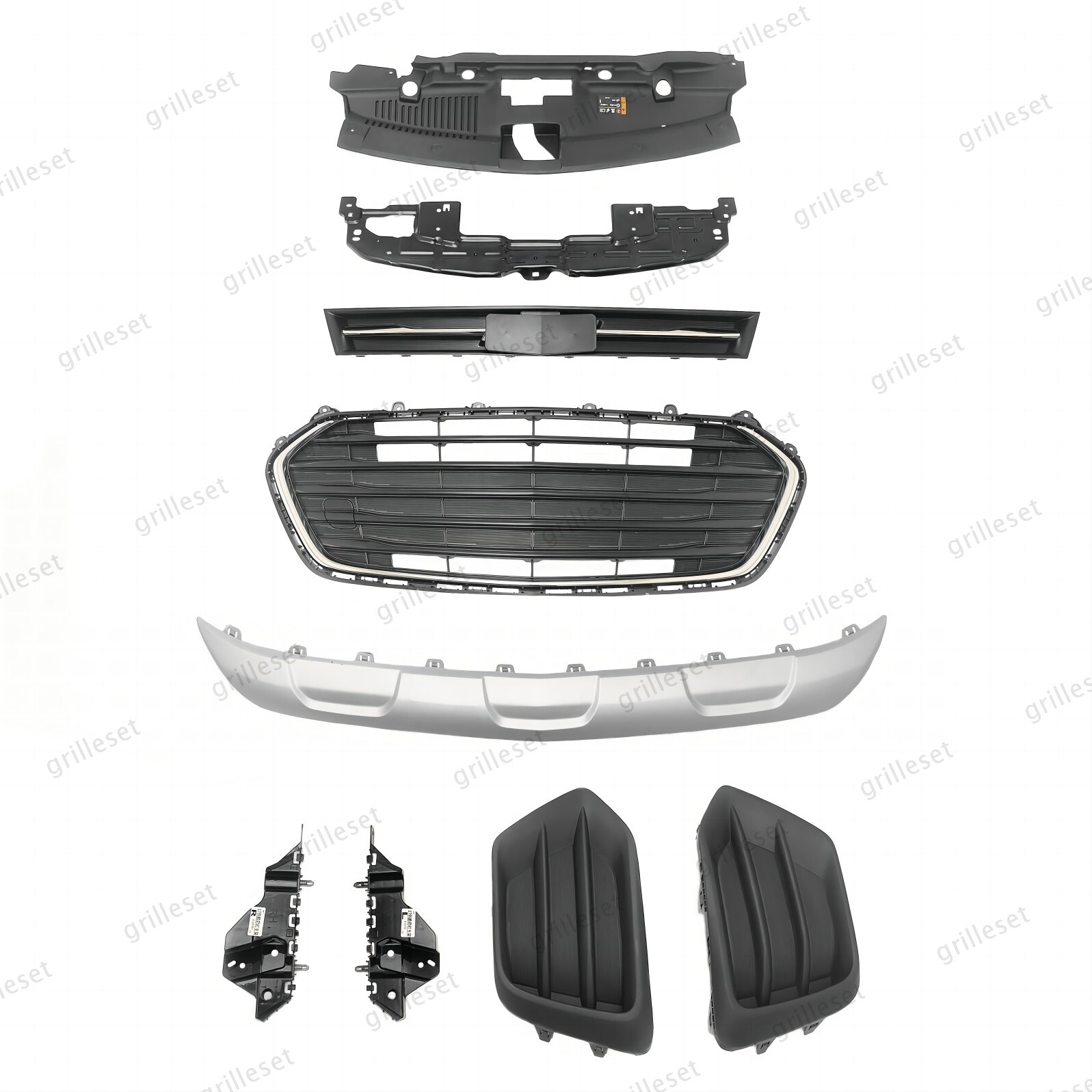 For Trax 2017-2021 Upper Bumper Grille, Radiator Cover & Support Brackets Kit