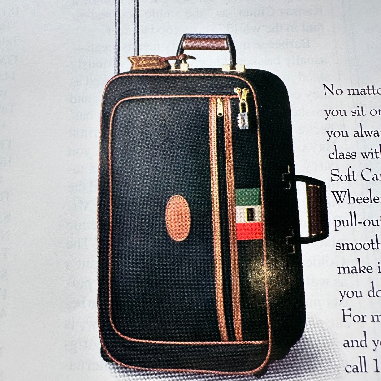 1994 Lark Luggage Co Vintage Print Ad First Class Travel Bag Advert Art