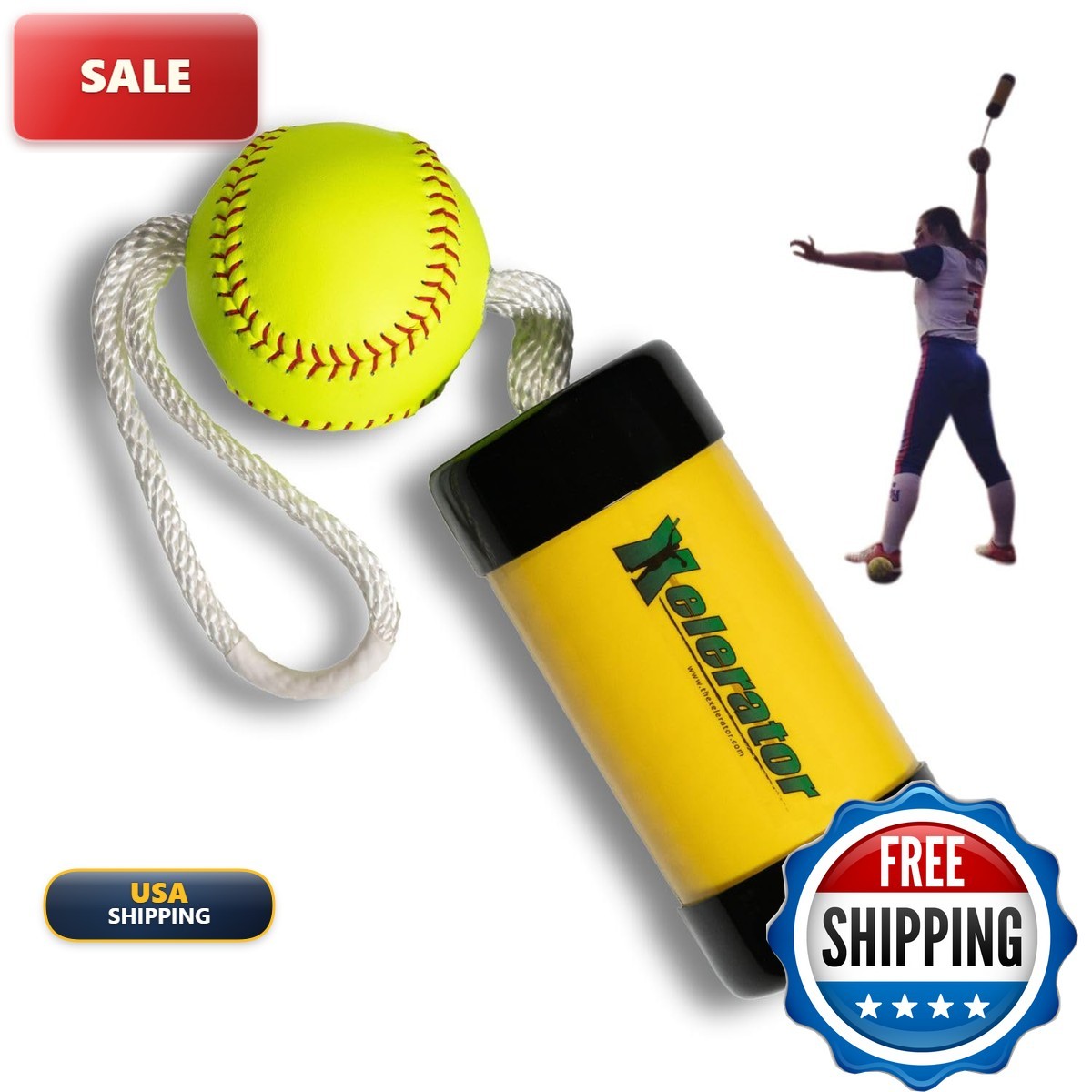 Xelerator Fastpitch Softball Pitching Trainer 12 Inch Leather Indoor Ball Made Xelerator Fastpitch Softball Pitching Trainer 12 Inch Leather Indoor Ball Made