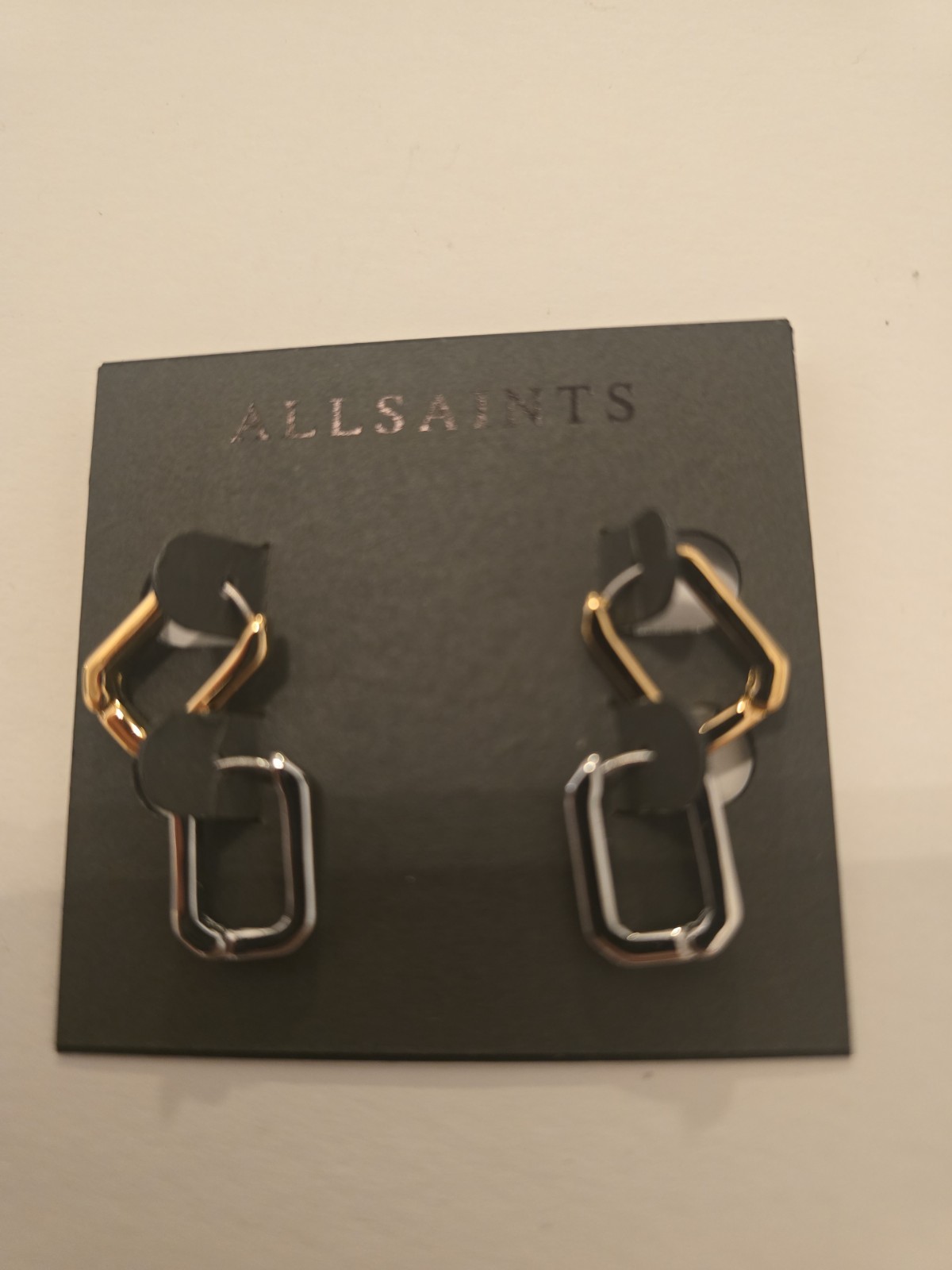 Allsaints Hex Hoop Earrings 2 Pair Silver/ Gold Allsaints Hex Hoop Earrings 2 Pair Silver/ Gold