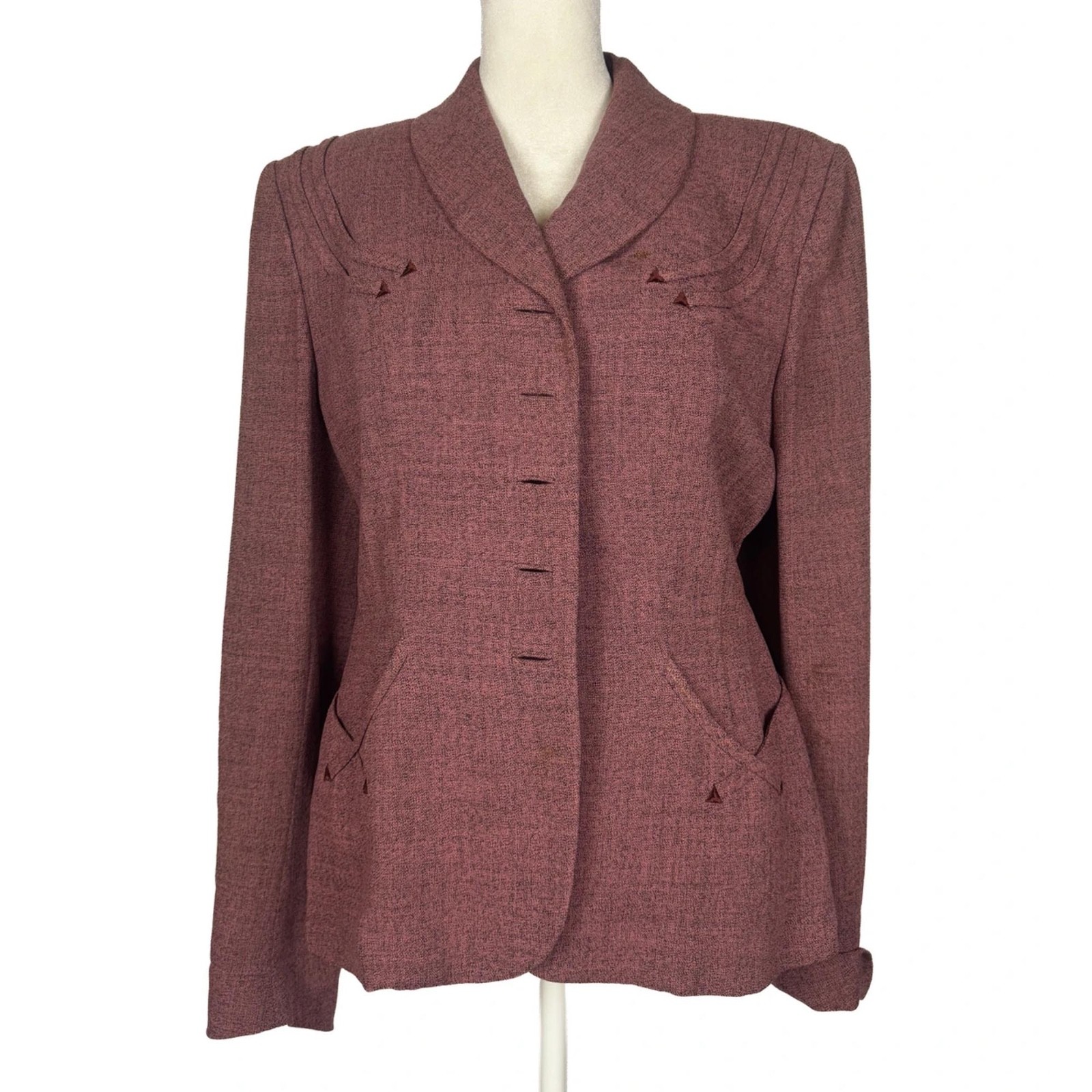 1940s Pink Tailored Wool Blazer Jacket