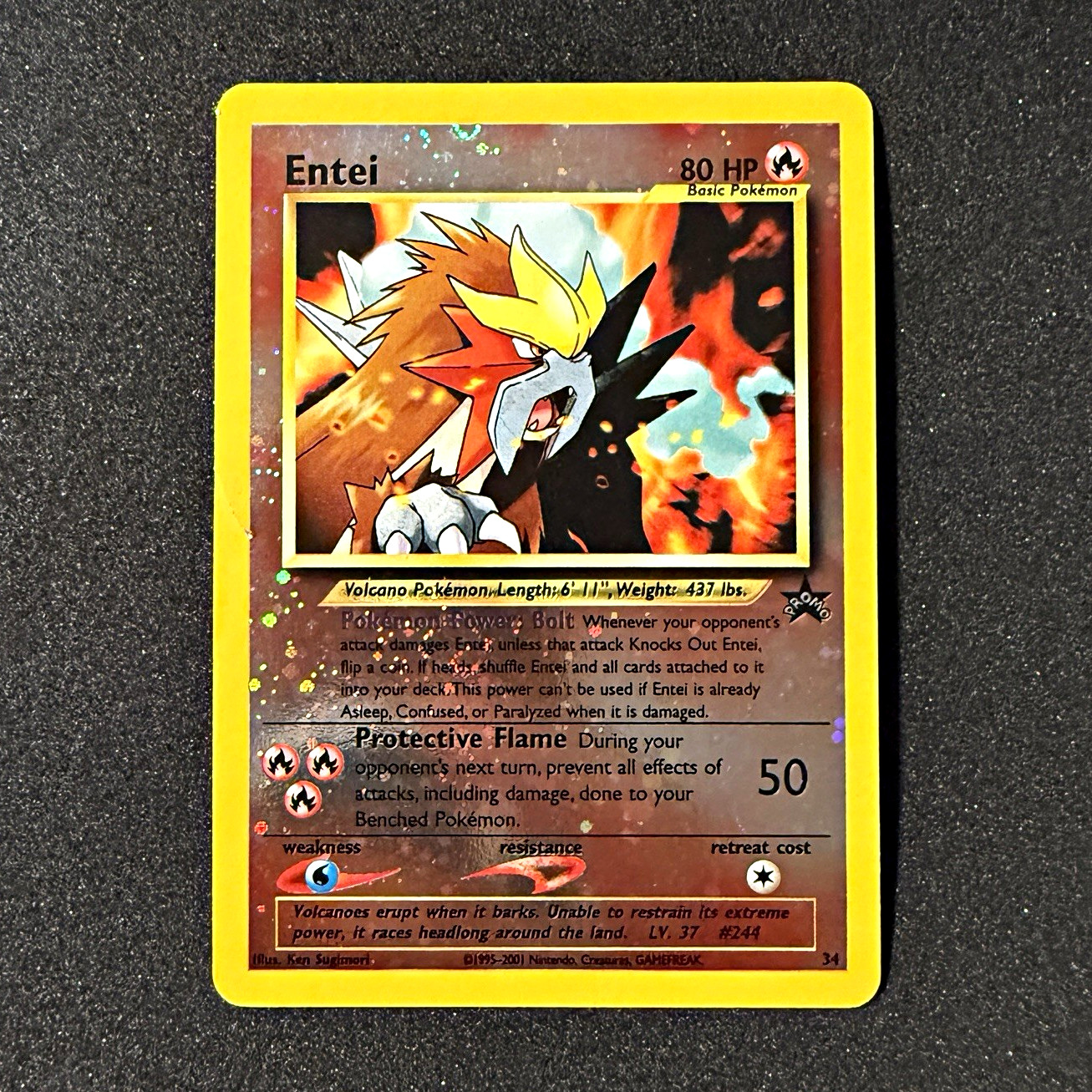 Wizards Entei 34/53 Wotc Promo Reverse Holo English HP80 Basic Sugimori Wizards Entei 34/53 Wotc Promo Reverse Holo English HP80 Basic Sugimori