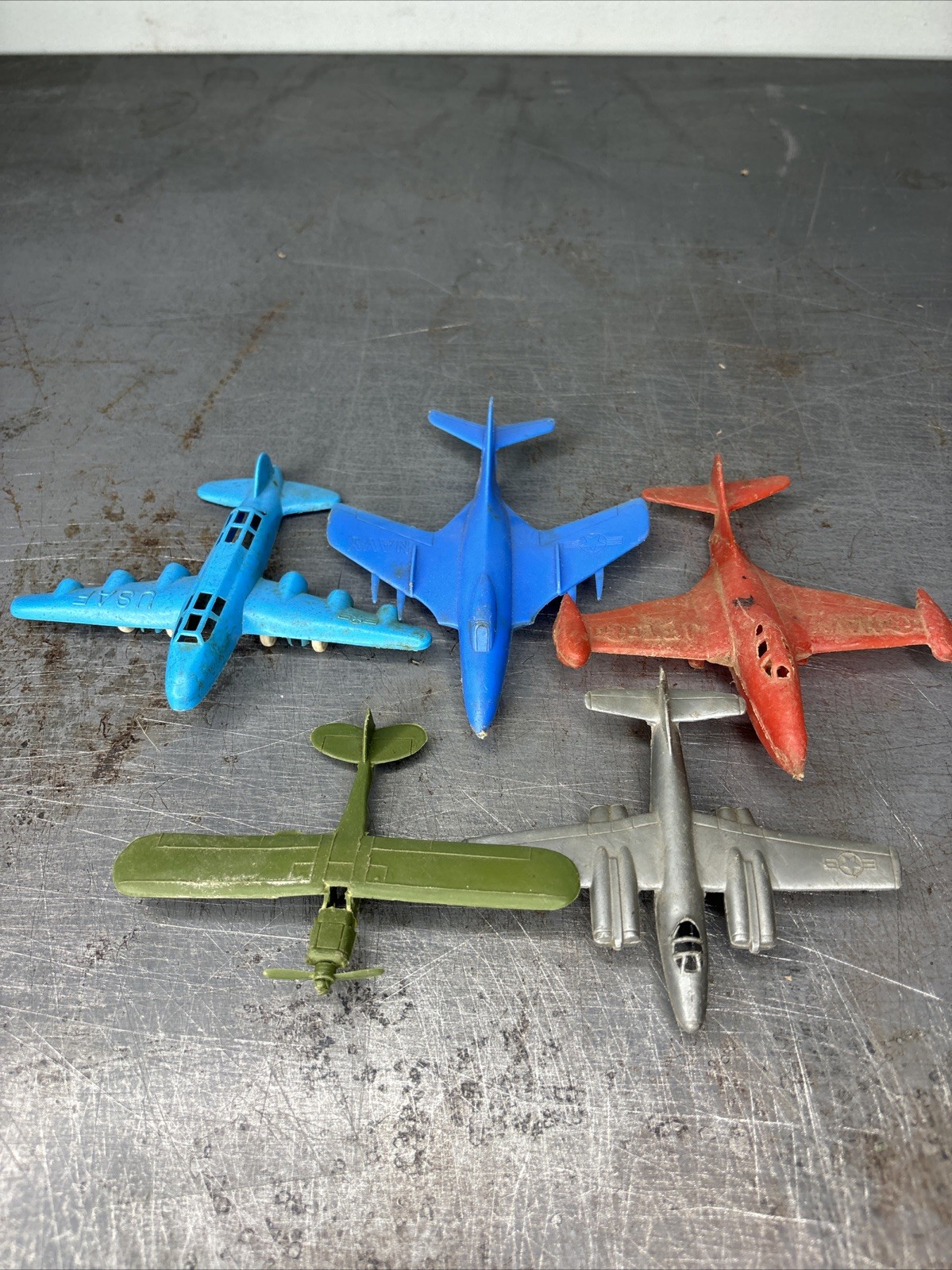 Vintage Miniature Plastic Airplanes Lot Fighter Jets Planes War For Parts Hubley