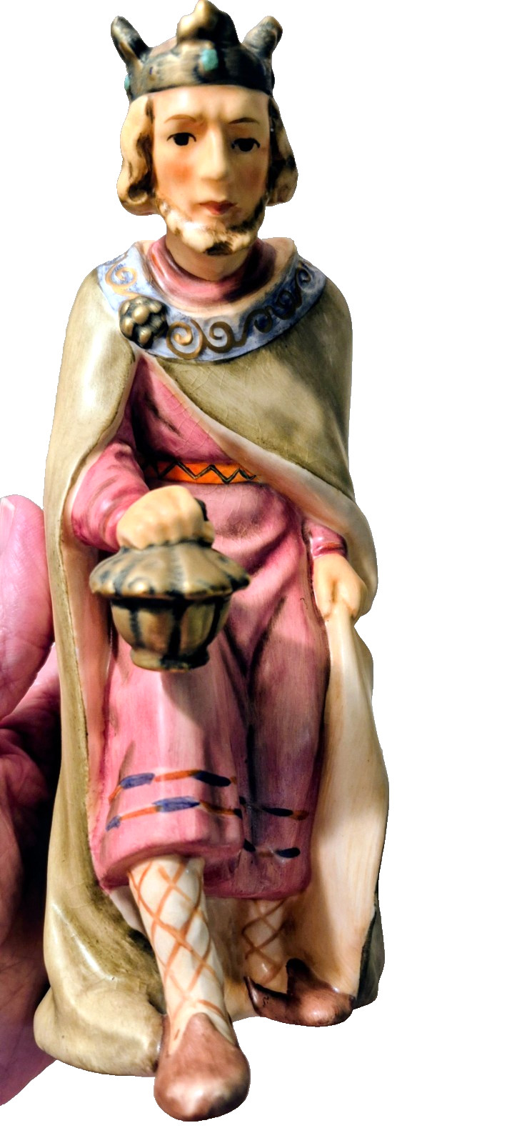 Vintage Goebel Porcelain Nativity King Stooping Figurine 1960s Wiseman Sighed 