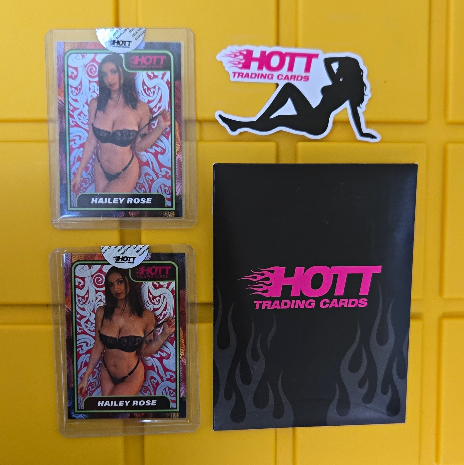 HOTT Trading Cards Hailey Rose 2-Card Lot 2025 with Sticker And Envelope HOTT Trading Cards Hailey Rose 2-Card Lot 2025 with Sticker And Envelope