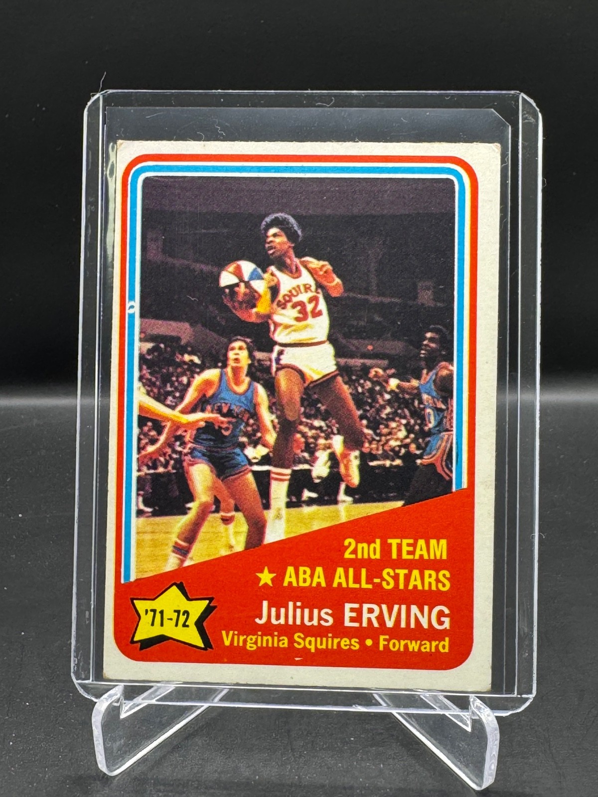 1972-73 TOPPS JULIUS ERVING RC VIRGINIA SQUIRES #255 VG-EX+ 1972-73 TOPPS JULIUS ERVING RC VIRGINIA SQUIRES #255 VG-EX+