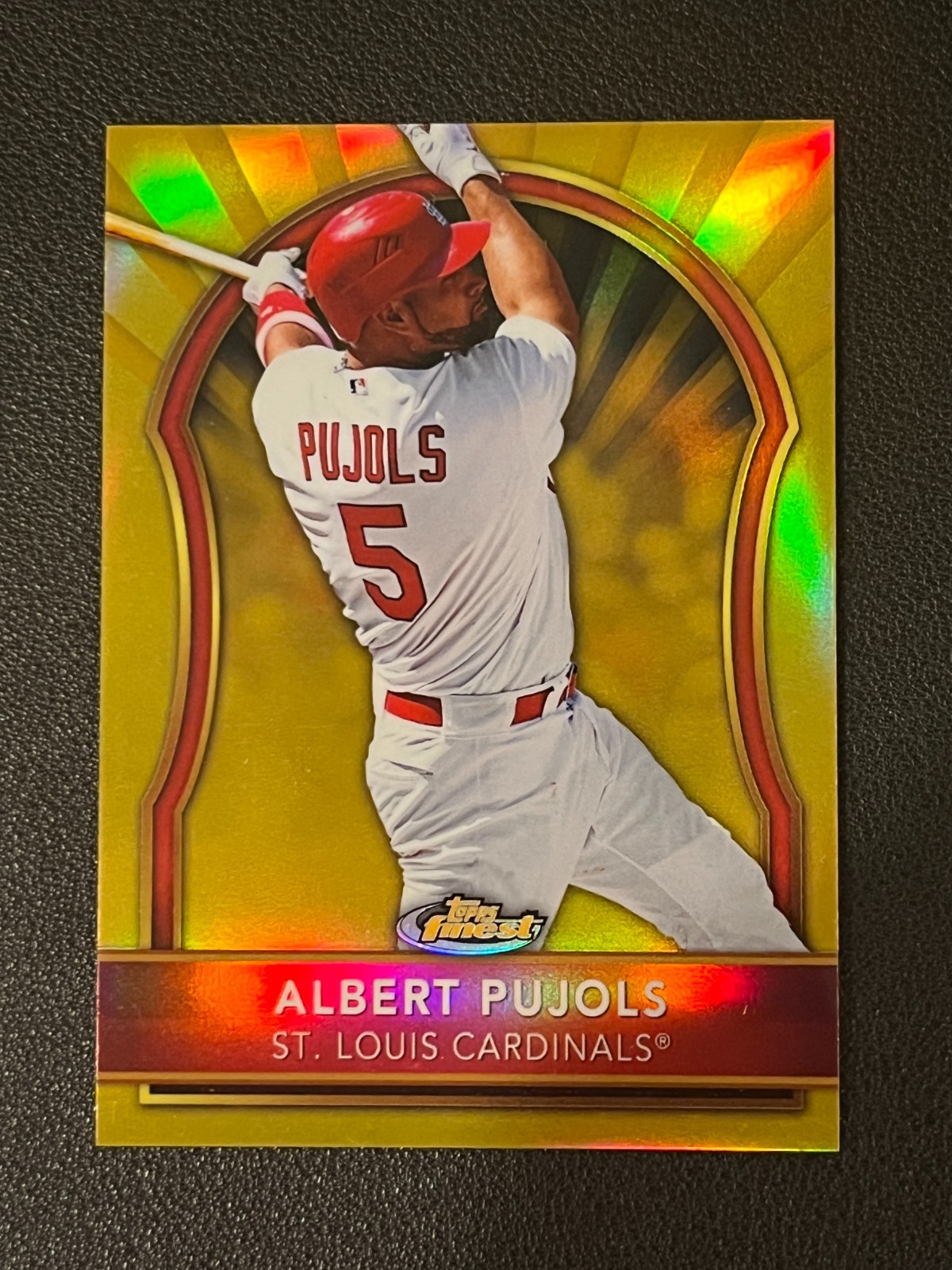 Albert Pujols 2011 Topps Finest Gold Refractor Missing Serial # Cardinals 