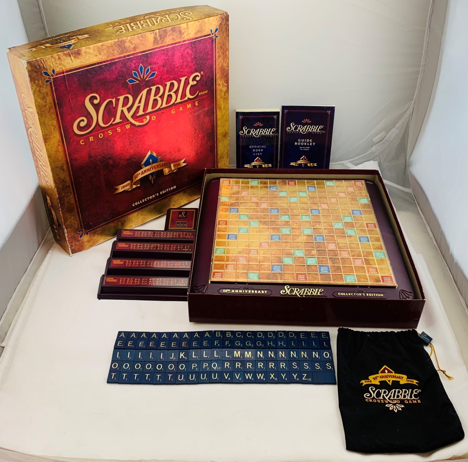 1998 Scrabble Deluxe Collectors Edition 50th Anniversary by Parker Brothers